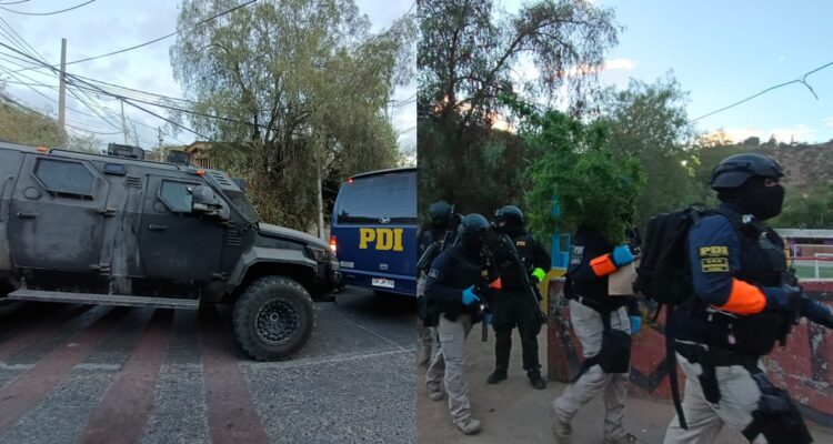 PDI realiza masivo operativo por drogas en el Cerro 18 de Lo Barnechea