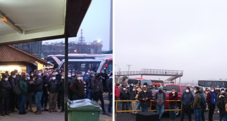 Movilización de trabajadores de Codelco Ventanas en Valparaíso