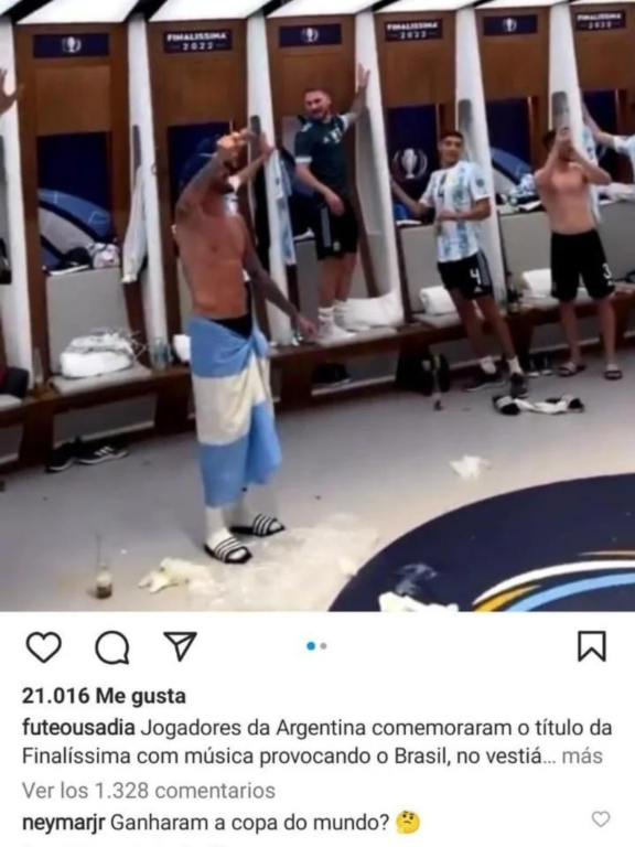 Neymar se picó e ironizó con los festejos argentinos.