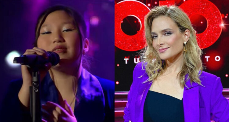 La joven cantante de 13 años Martina Yañez y la cantante Nicole.