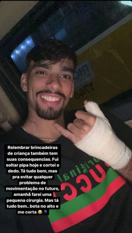 Lucas Paquetá se cortó la mano, elevando cometas junto a sus hijos.