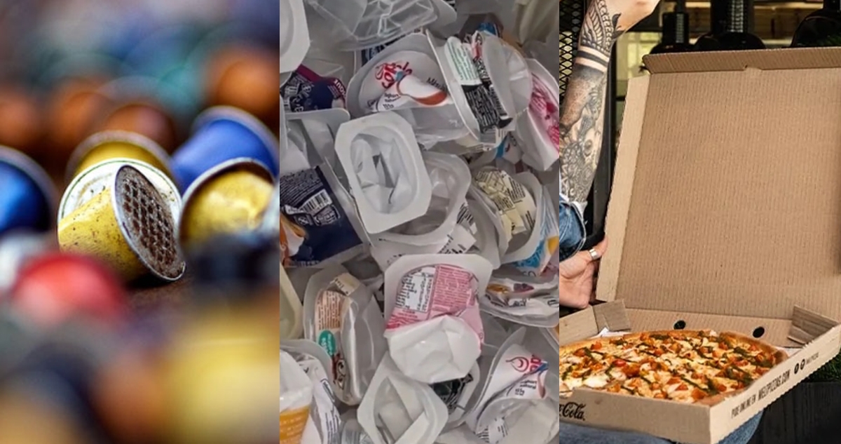 reciclaje cápsulas cafe yogur pizza