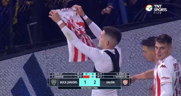 Festejo que desató la furia en La Bombonera.