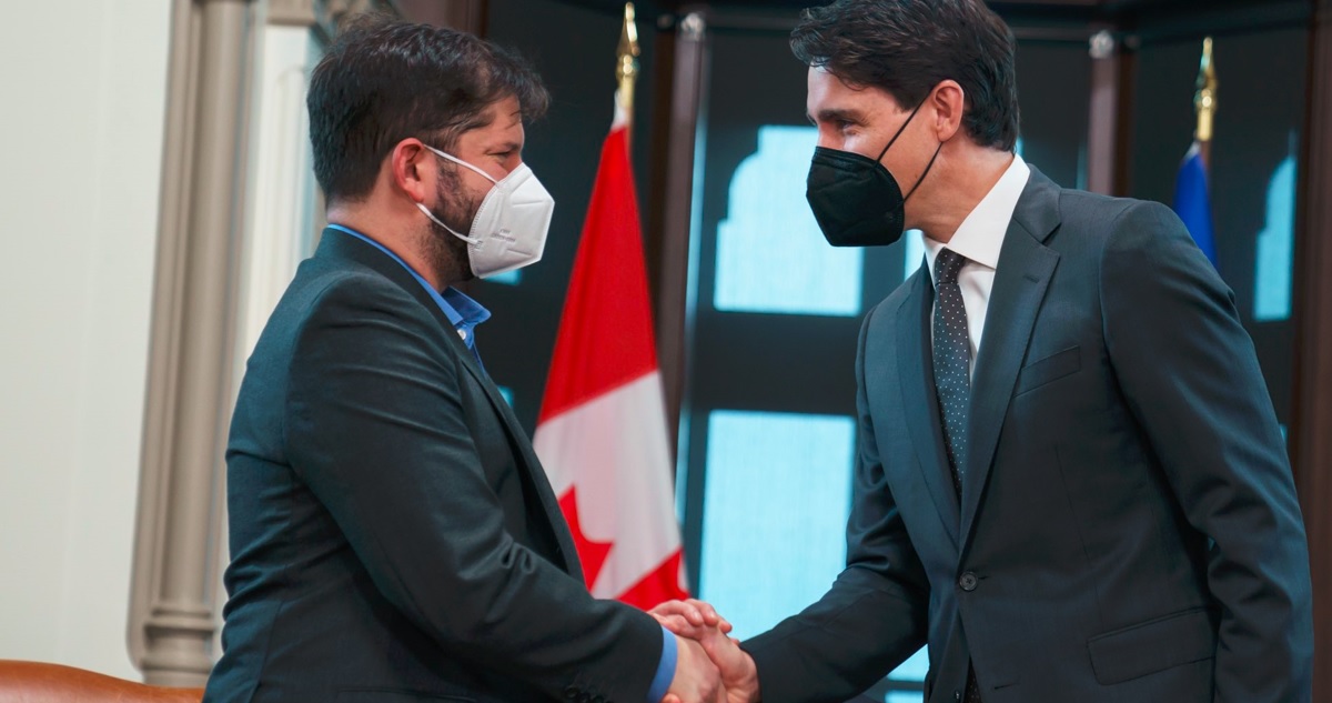 Justin Trudeu y Gabriel Boric