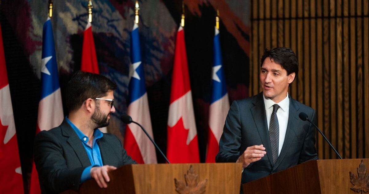 Juatin Trudeau y Gabriel Boric