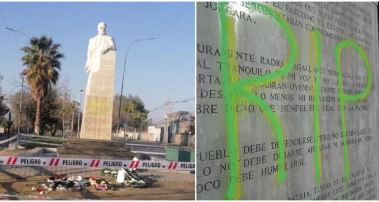 Vandalizan monumento a Salvador Allende en San Joaquín Este odio no tiene cabida en Chile