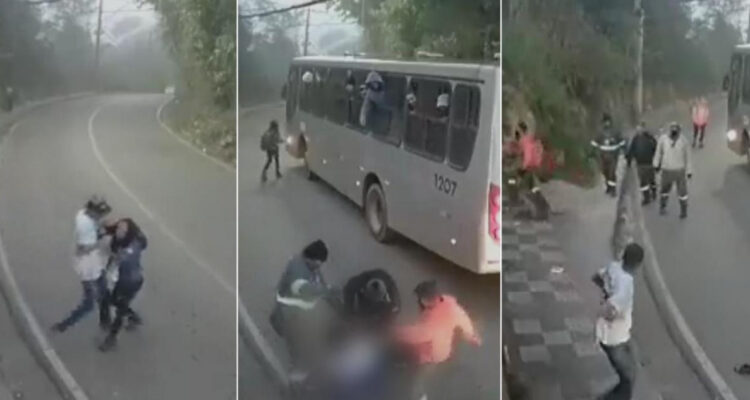 El autobús justiciero: pasajeros bajaron para vapulear a sujeto que golpeaba a mujer en Brasil.