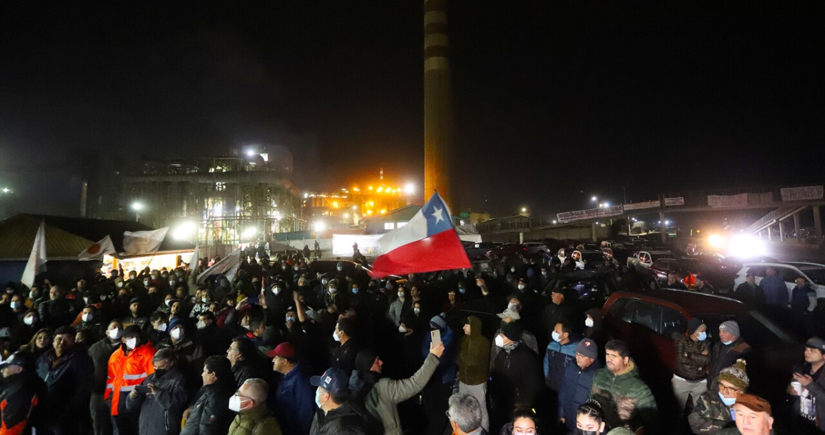 Manifestantes de Codelco Ventanas
