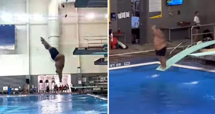 Zeke Sánchez durante competencia de Clavados.