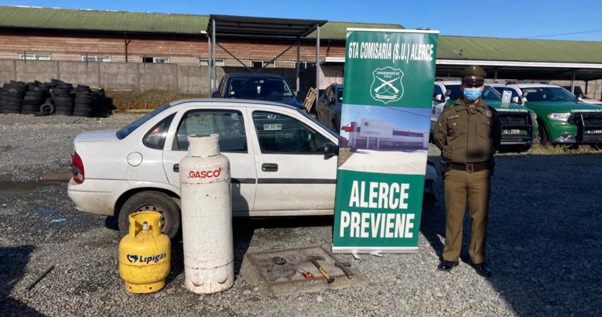 Balones de gas robados en Alerce, Puerto Montt