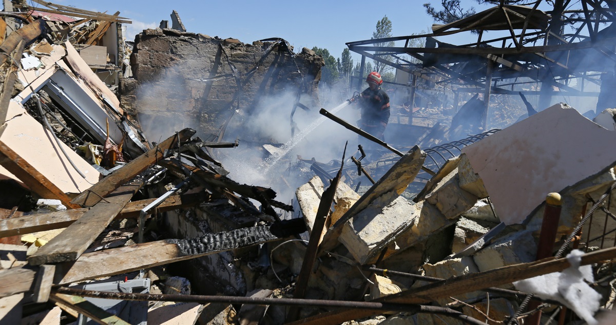 Ruinas dejadas por el bombardeo ruso.