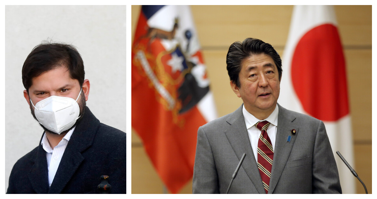 Boric y Shinzo Abe