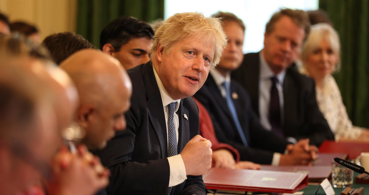 Boris Johnson en una reunión de gabinete, foto de archivo.