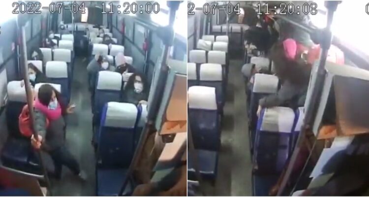 Volcamiento de bus en Quilpué