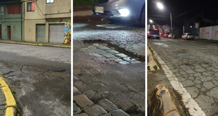 Pésimo estado de calle Manuel Rodríguez en Concepción.