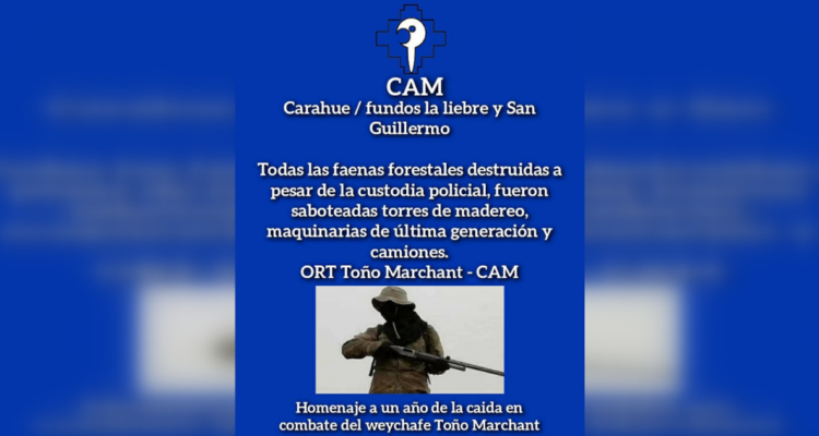 CAM destruye camiones durante ataque en Lumaco.