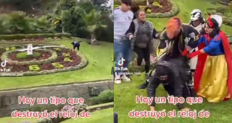 Destrozan flores en emblemático reloj de Viña del Mar