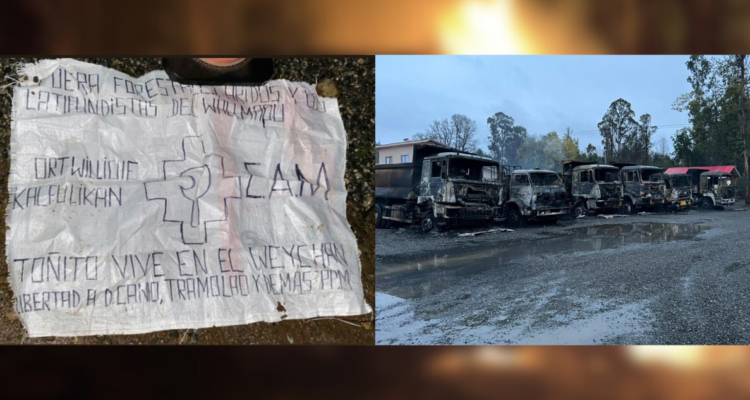 Investigan dos ataques en Los Ríos: ORT de la CAM quema al menos 6 camiones en Máfil