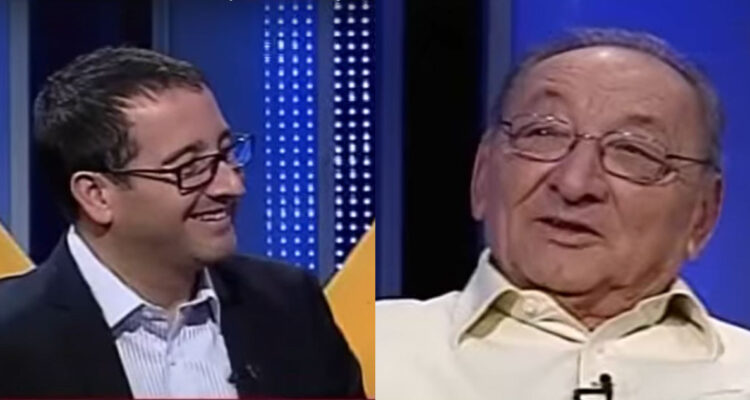 El periodista Eduardo Fuentes hablando con Javier Miranda en Mentiras Verdaderas.