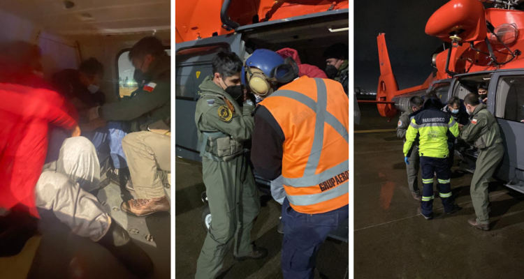 Evacúan a adulto mayor desde la isla Santa María.