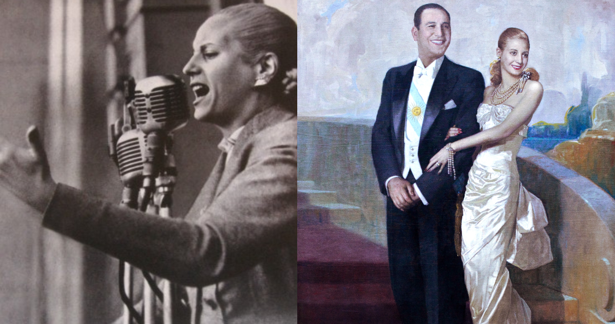 Evita Perón y Juan Domingo Perón