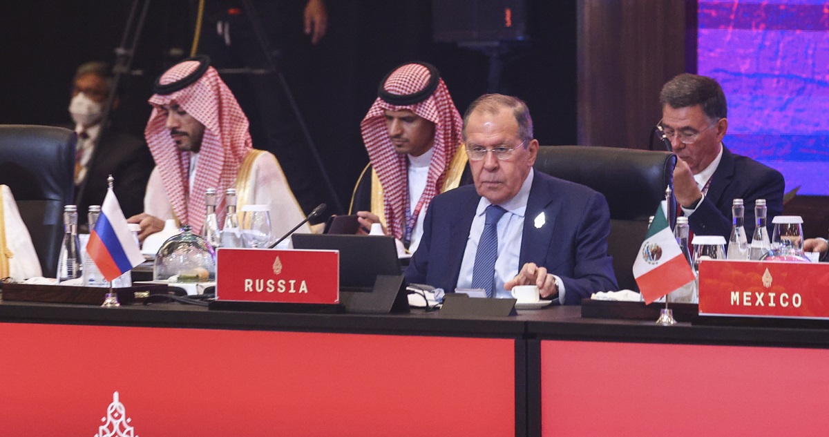 Sergei Lavrov en la cumbre del G20.