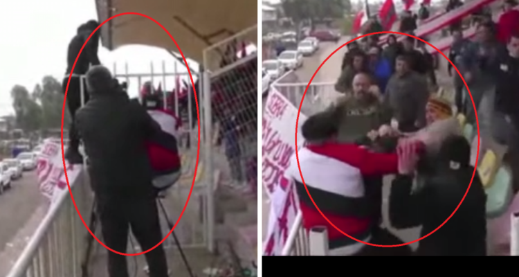 Hinchas saltaron reja para protagonizar violenta pelea durante partido de la Tercera B en El Bosque.