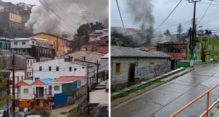 Incendio en cerro Barón