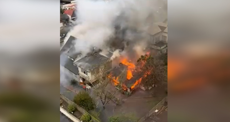 Incendio de casa en Concepción