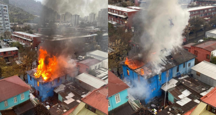20 damnificados dejó incendio que destruyó vivienda que se subarrendaba por piezas en Recoleta