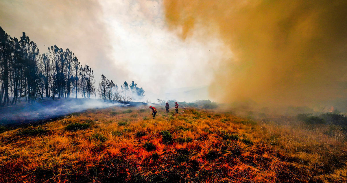 Incendio en el municpio de Baiao, en el norte de Portugal.
