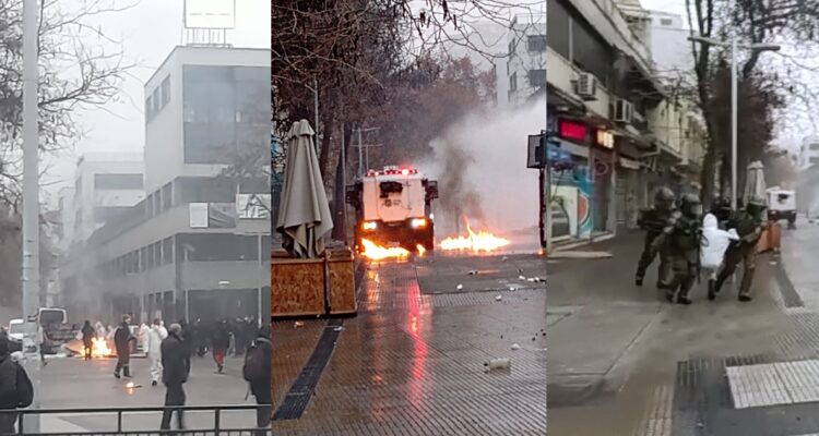 Vuelven clases presenciales y los incidentes al Intituto Nacional: hay un detenido con overol blanco