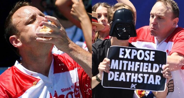 Joey Chestnut campeón de comer hot-dogs