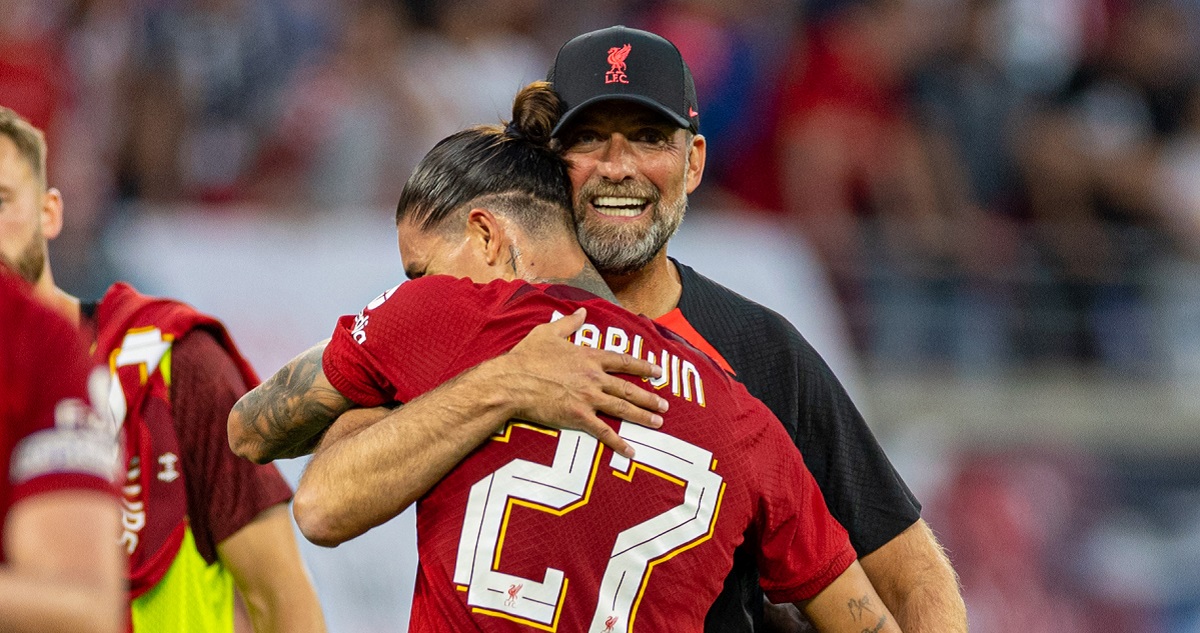 Klopp no escondió su alegría por gran partido de Darwin Núñez en Liverpool