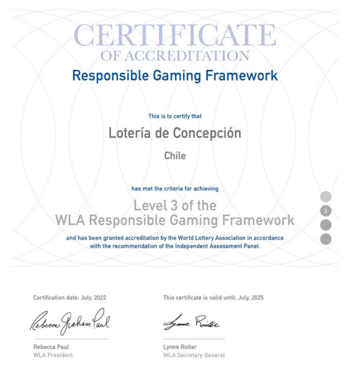 Certificación de WLA a Lotería de Concepción 