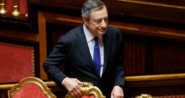Mario Draghi en el Parlamento italiano.