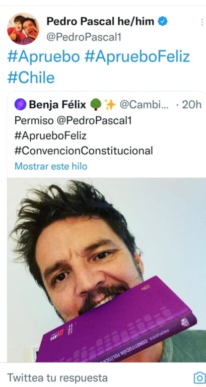 Pedro Pascal comparte su postura de cara al plebiscito de salida: "Apruebo feliz"