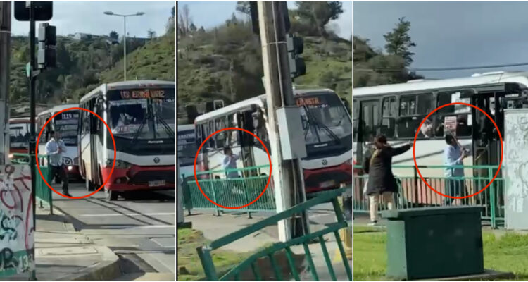 Pelea microbus en Viña del Mar