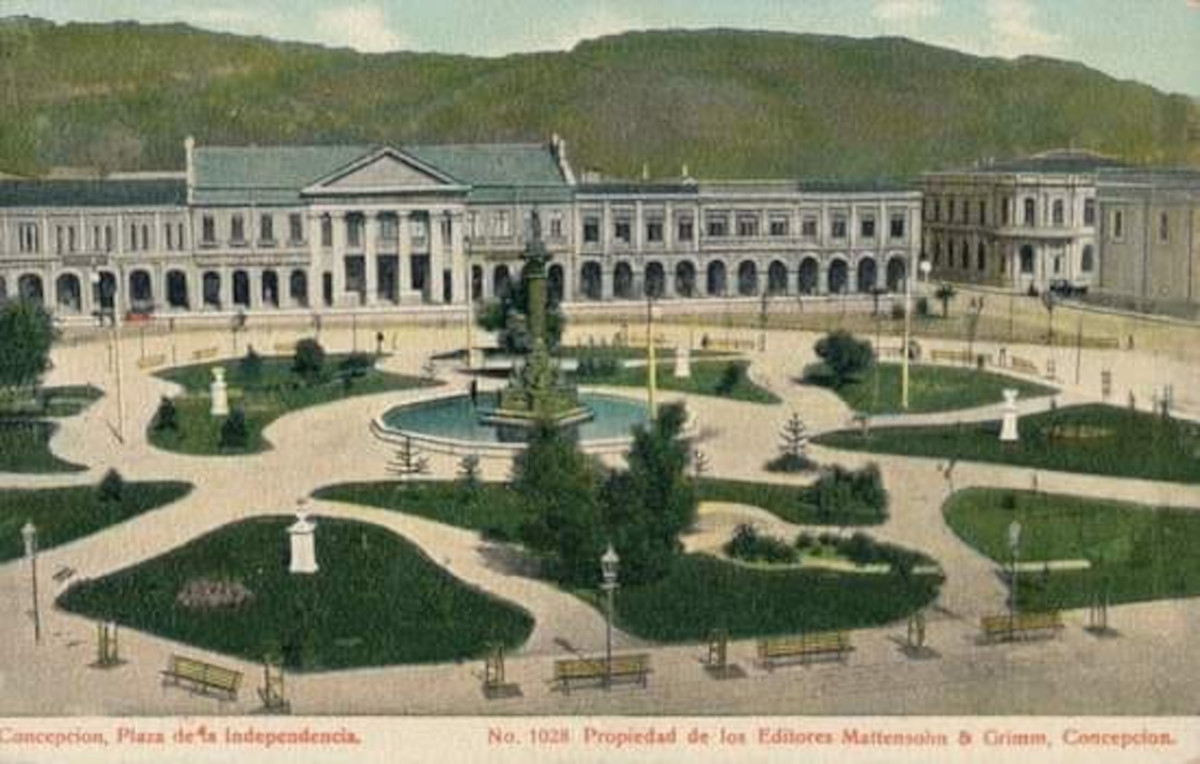 Plaza Independencia de Concepción en 1910