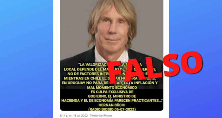 Es falso: Radio Bío Bío no entrevistó a Hernán Büchi, como se viralizó en redes