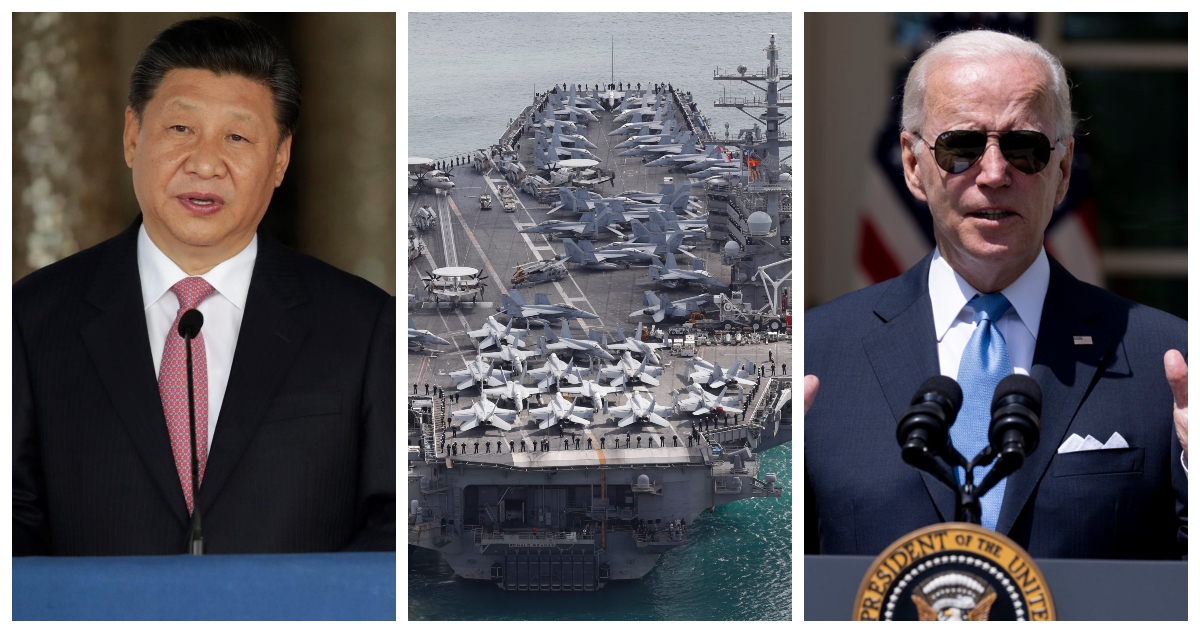 Xi Jinping, Joe Biden, y el USS Reagan.