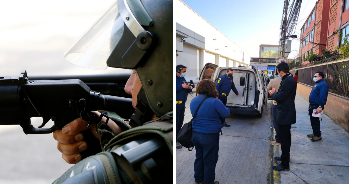 Reconstitución de escena por carabinero acusado de disparo en Viña del Mar