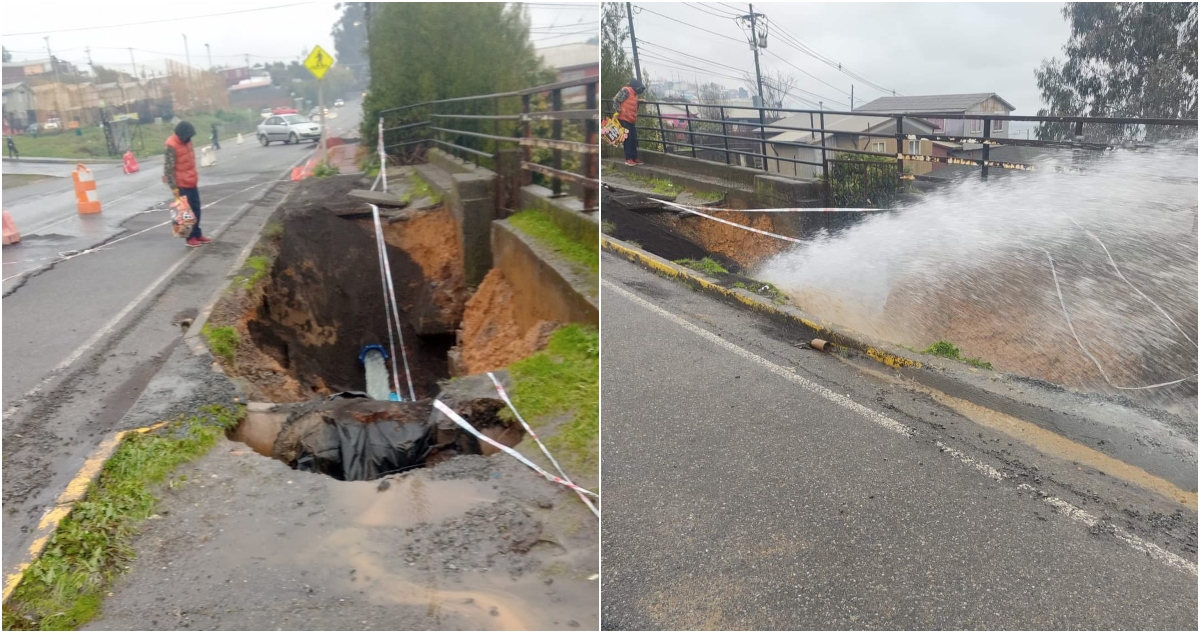 Rotura de ducto en Lota