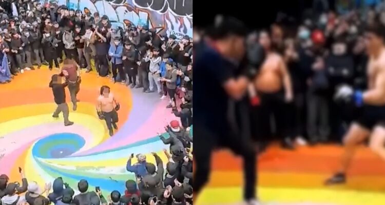 Liceanos de la capital convirtieron el paseo Bandera en un ring y se enfrentaron a golpes