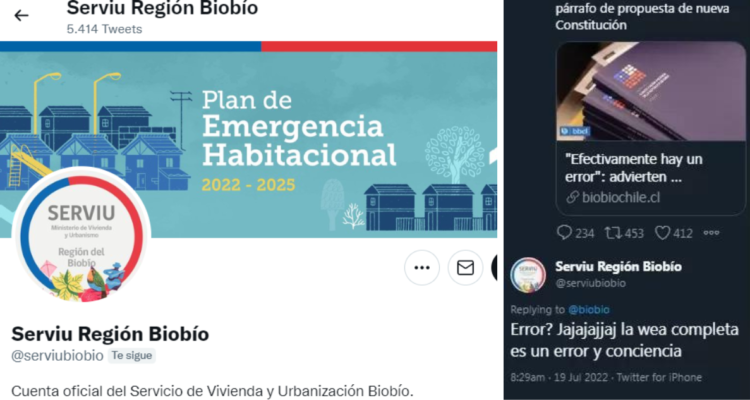 Serviu Bío Bío confirma sanciones por decir en Twitter que “la wea completa es un error”.