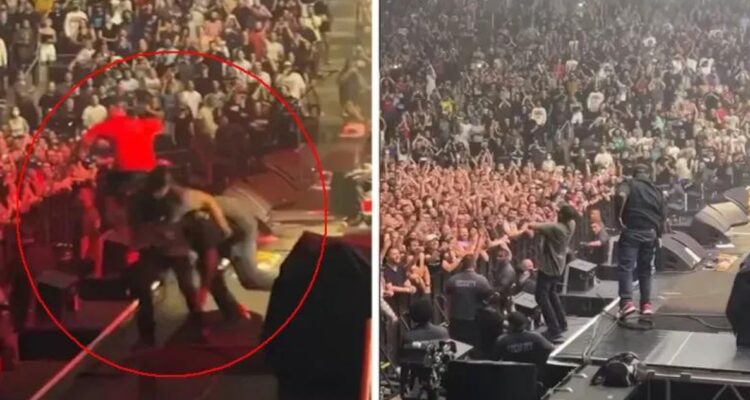 Tom Morello cae del escenario