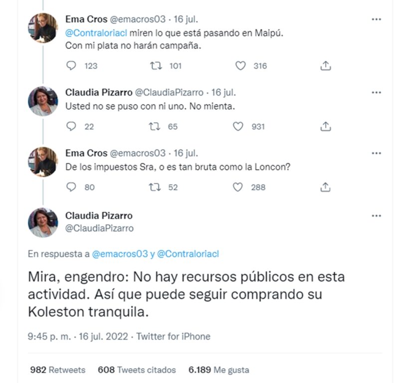 "Koleston" es viral por discusión tuitera de la alcaldesa de La Pintana con adherente del Rechazo
