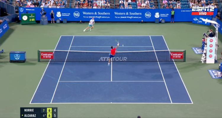 Alcaraz se despacho un tremendo punto en su caída en el Master 1000 de Cincinnati.