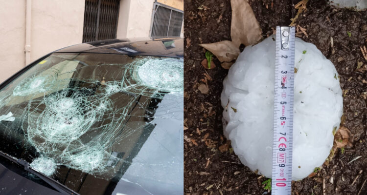 bebe tormenta de granizo