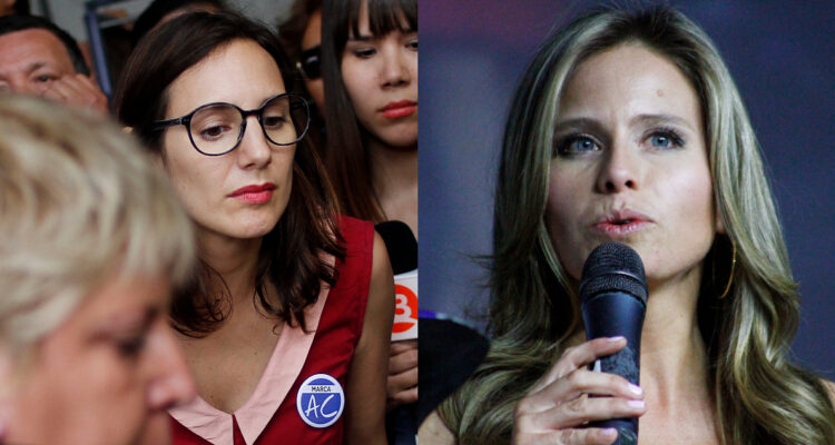Blanca Lewin en una actividad pública. A su lado, Soledad Onetto aparece hablando en un evento.